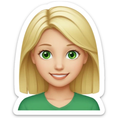 Girl blonde Green eyes sticker