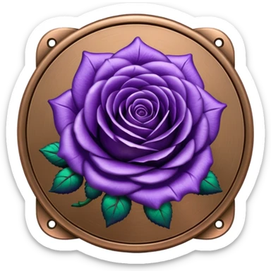 Purple shadow rose plaque sticker