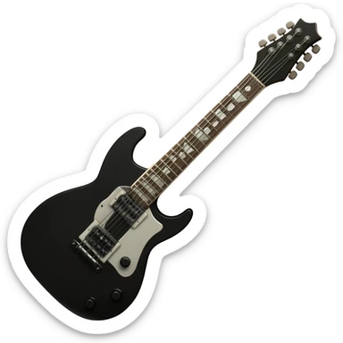 Black electric guitar sticker