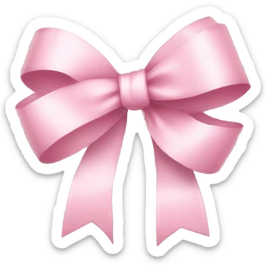 light pink bow with thin ribbon sticker