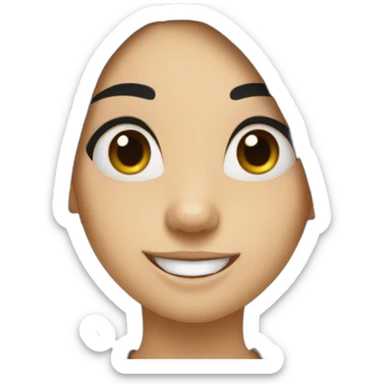 A mosquito with girl face in black hair and smiling wearing glaces sticker