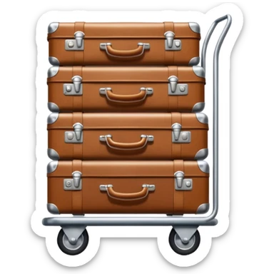 luggage on a baggage cart sticker