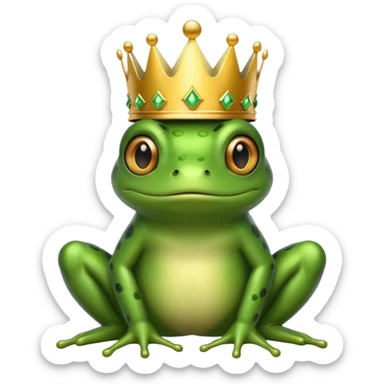 Frog with a crown sticker