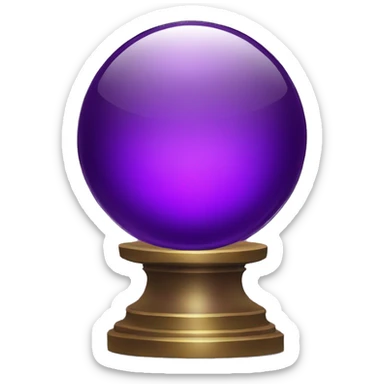 purple glass crystal ball on a pedestal sticker