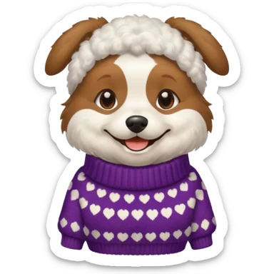 dog wearing grany sticker