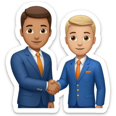 Mechanic and gentleman shaking hands sticker