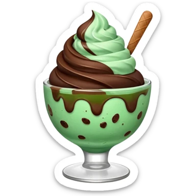 cup mint and chocolate ice cream sticker