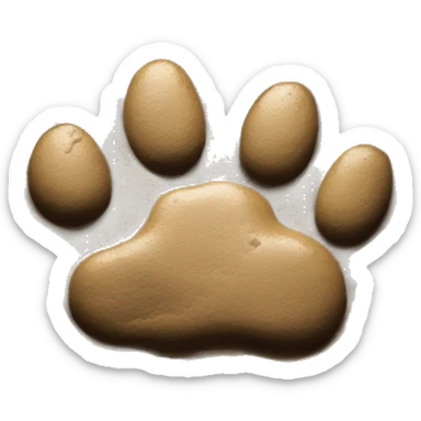 dog paw imprint in mud sticker
