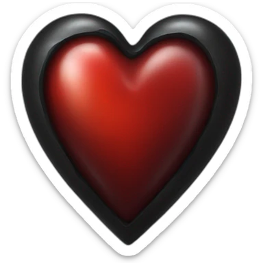 black red real Heart sticker