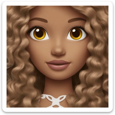 barbie doll brown hair sticker