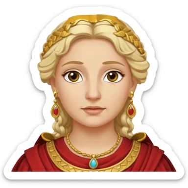 Ancient Roman woman with earrings and blonde hair sticker