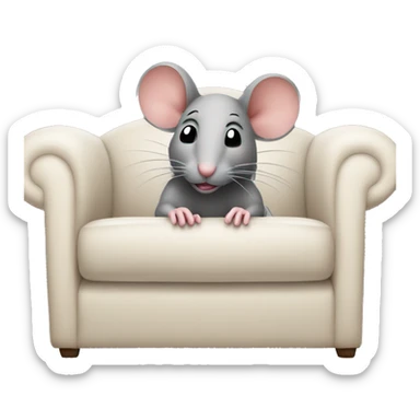 A mouse on a sofa sticker