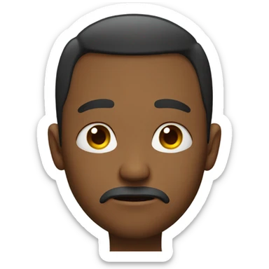 Man with tear rolling down his cheek sticker