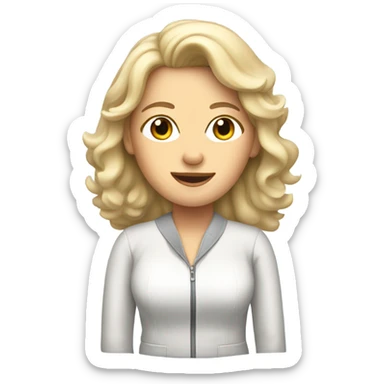 white lady on airplane sticker