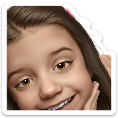 smiling girl with brown hair sticker