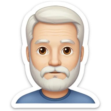 50+ year old man with whitish hair and beard sticker