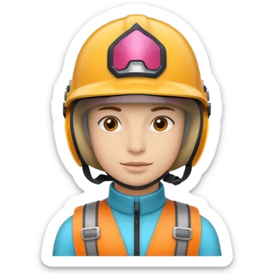 Colorful Helmeted Traveler sticker