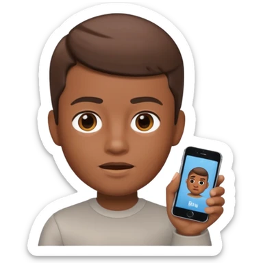 Make me a boy memoji with braun skin color Make me a boy memoji with braun skin color sticker