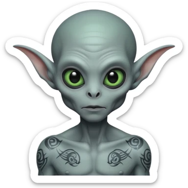 ALIEN WITH TATOOES sticker