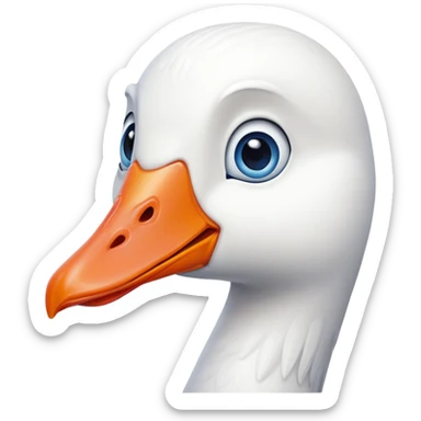 white goose with orange beak and blue eyes sticker