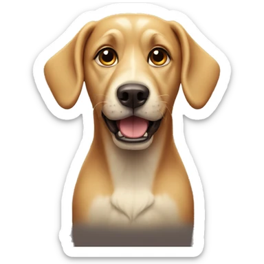 Dog wearing a horror sticker