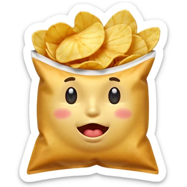 potato chips with mouth closed sticker