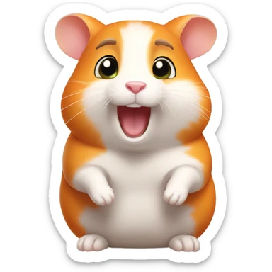 squeak the cute orange hamster heartbeat talking tom sticker