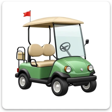 Cute golf cart emoji sticker