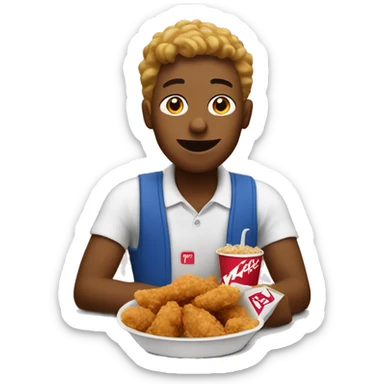 person eating kfc sticker