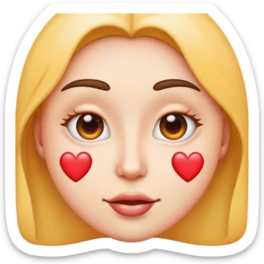 emoji face hearts instead eyes sticker