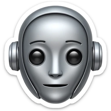A robot shaped emoji for labeling AI generated content as AI generated. sticker