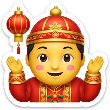 an emoji of chinese new year: 馬年大吉, 身體健康, 主恩滿溢 sticker
