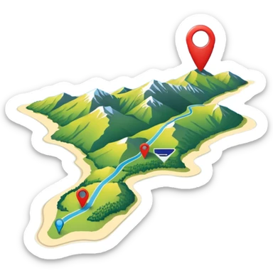 gps pin locaters on a wider range of map - buller nz sticker