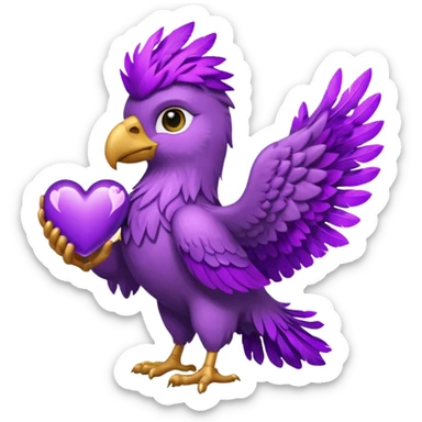 griffin fantasy purple heart sticker