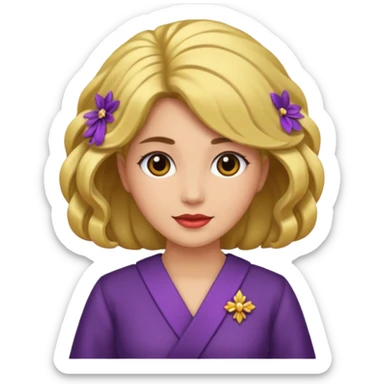 mujer con el pelo recogido para ceremonia sticker