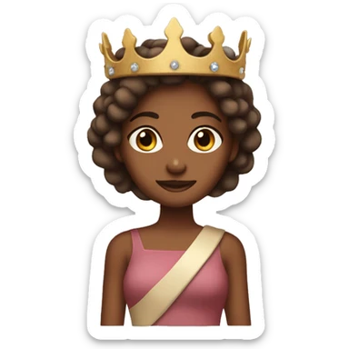 Brown skin princess wearing peines crown sticker