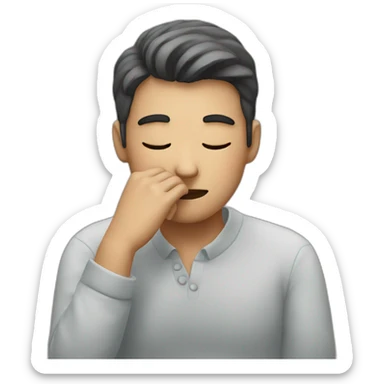 person thinking with hands on chin sticker