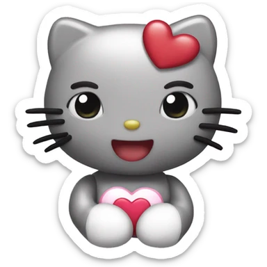 Hello kitty with heart eyes  sticker