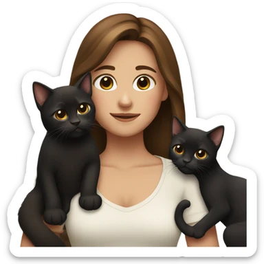 Girl with Brown hair with 2 black cata sticker