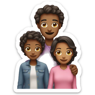 Mom dad and two daughters  sticker