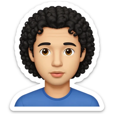 a handsome man with black curly hair tries to kiss sticker