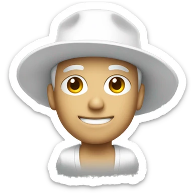 White hat  sticker