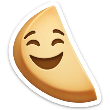 Smiling fortune cookie sticker