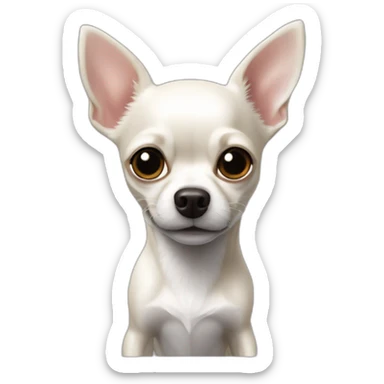 Chihuahua blanc et noir poilu  sticker
