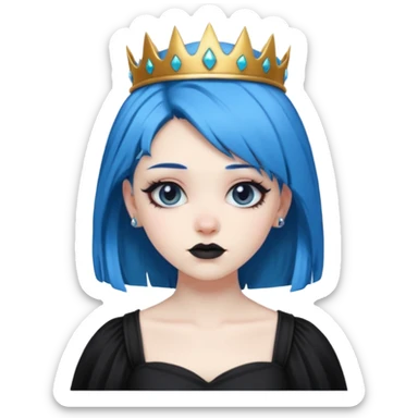 blue haired goth princess sticker