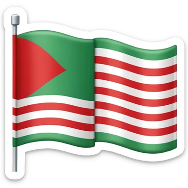 I want a green flag on one side, red in the middle, and white between the green and red. sticker