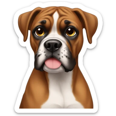 Boxer dog love sticker