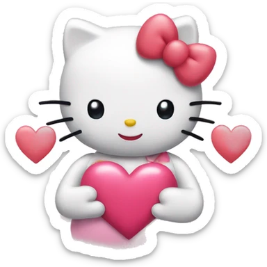 hellokitty with heart sticker
