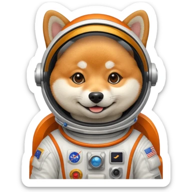 shiba dog astronaut sticker