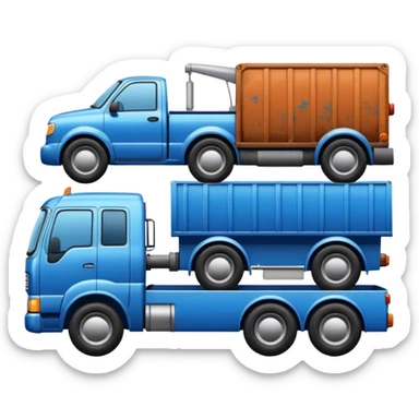 A car towed by a truck,the towed car is at right side and it’s tilt sticker